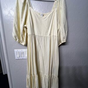 Butter Yellow Puff Sleeve Dress